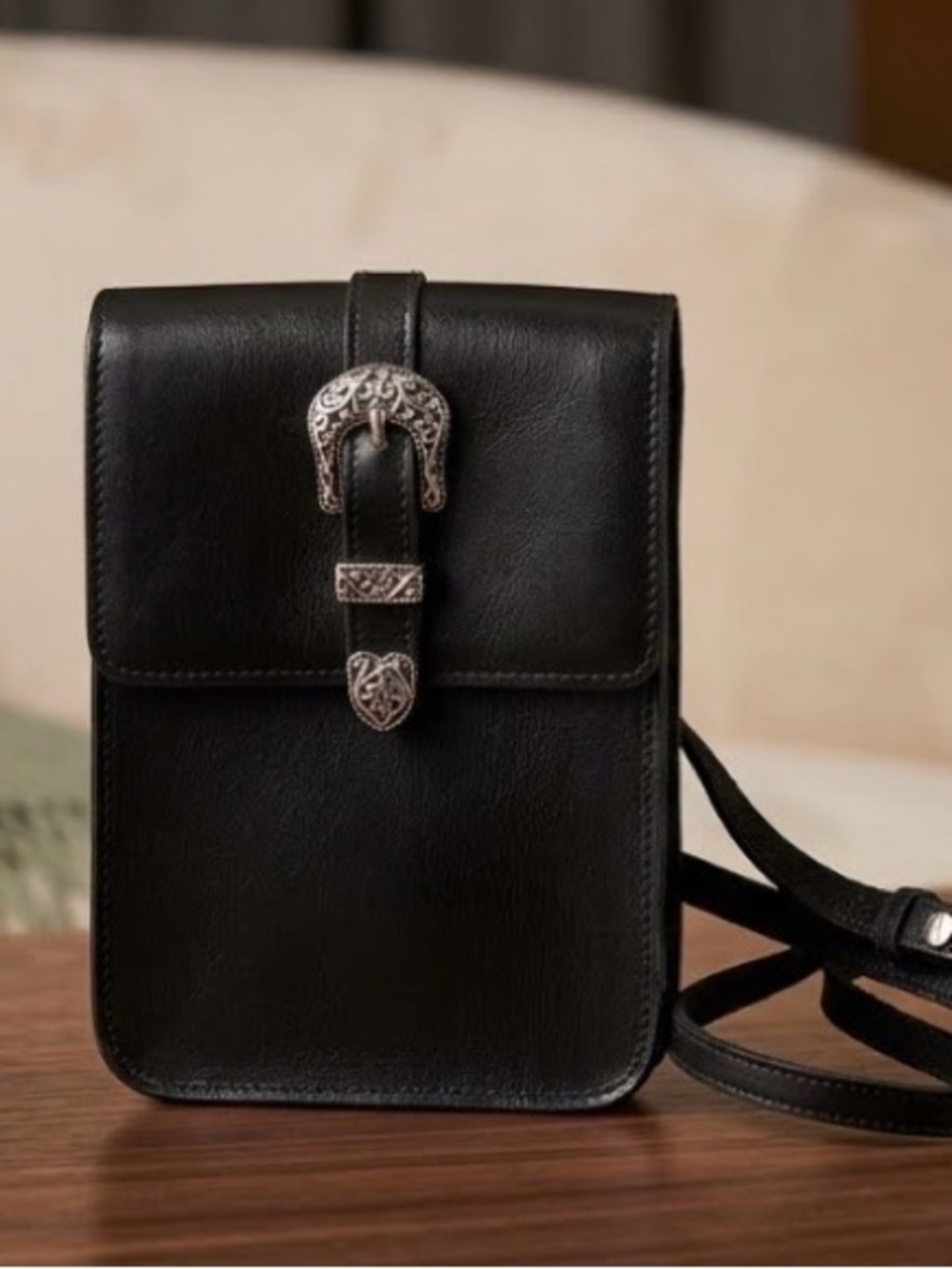 Most Wanted USA Crossbody Bag With Decorative Western Silver Buckle